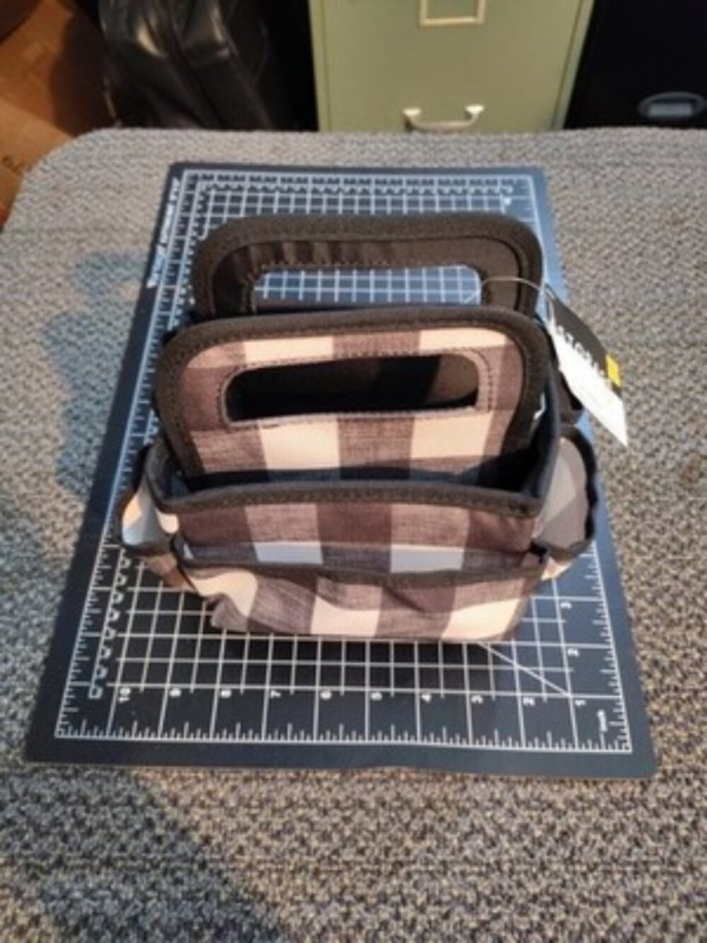Brand New Black and White Buffalo Check Hobby Lobby Tiny Tote For Crafts